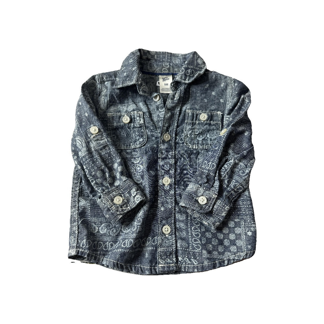 Unisex Button Down Short Sleeve Size: 9 months