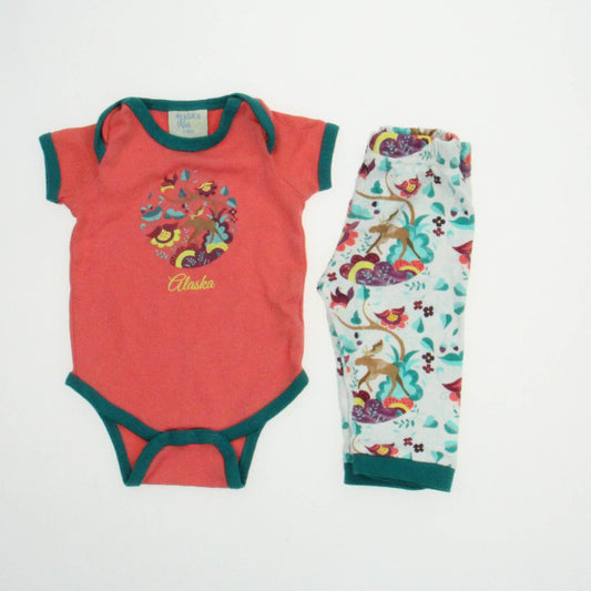 Alaska Girls Green & Pinkish | Animals Apparel Sets Size: 6 Months Green & Pinkish | Animals