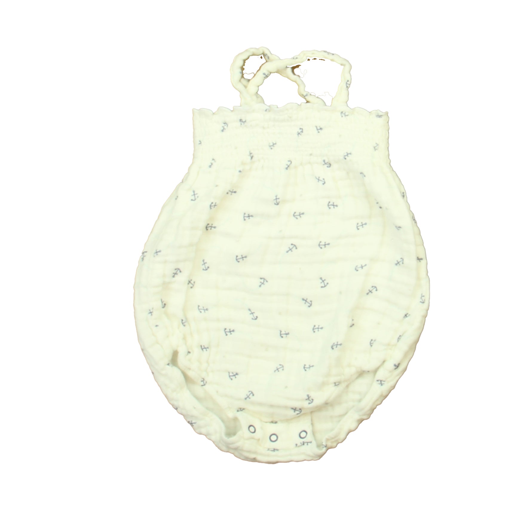 Angel Dear Girls White | Navy Anchors Romper Size: 12-18 Months White | Navy Anchors