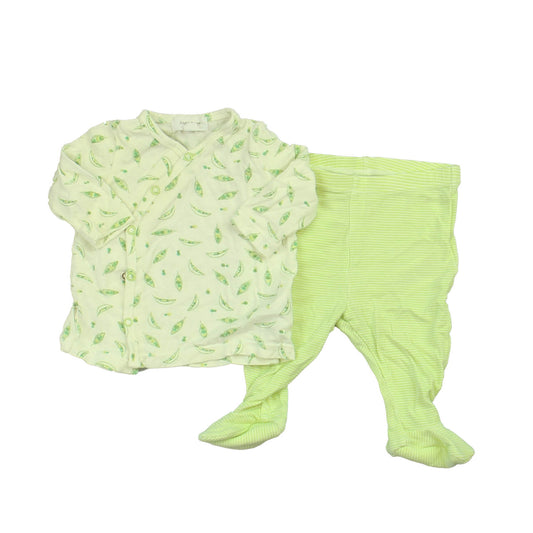 Angel Dear Unisex White | Green | Peapod Apparel Sets Size: New Born White | Green | Peapod
