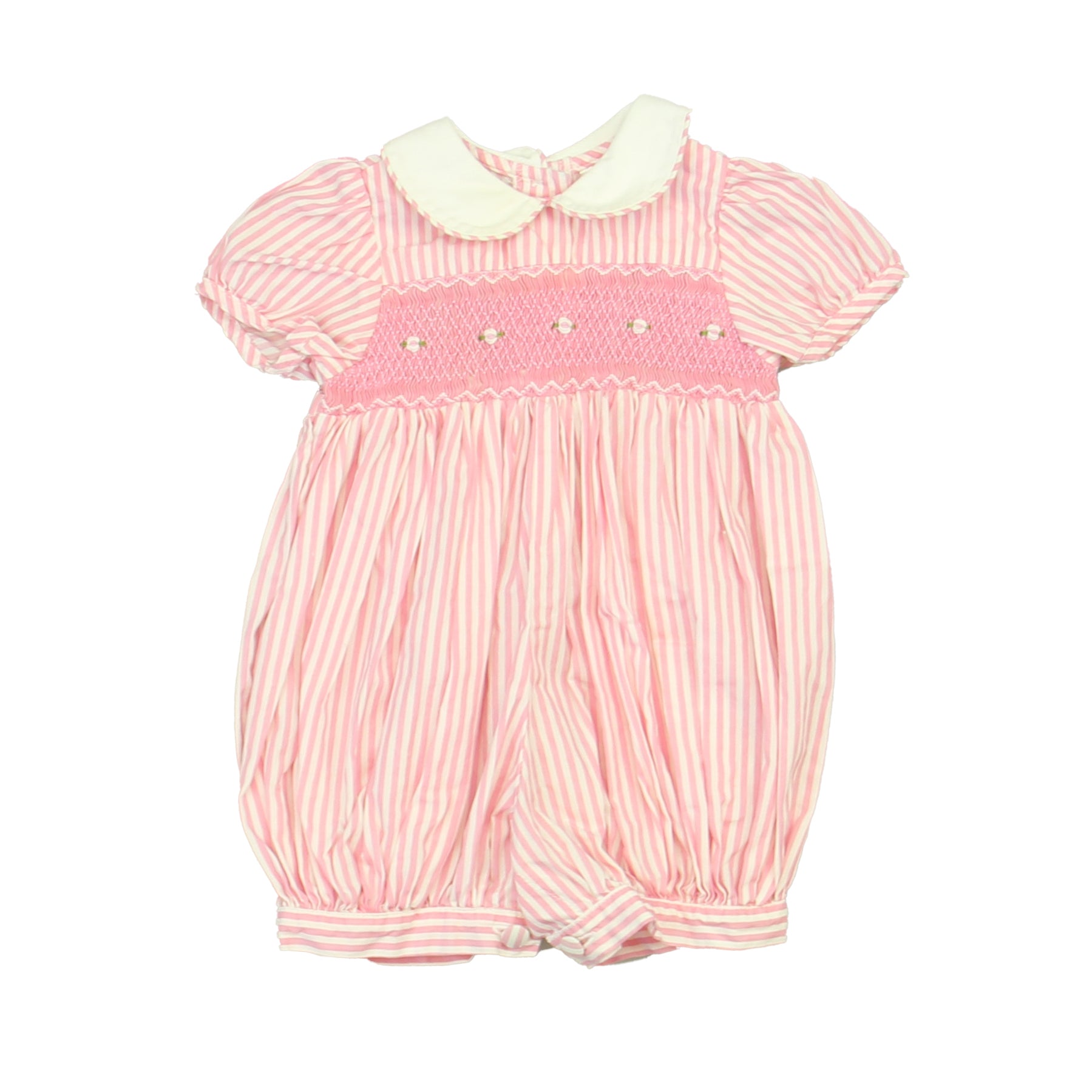 Annafie Girls Pink | White Romper Size: 3 Months Pink | White