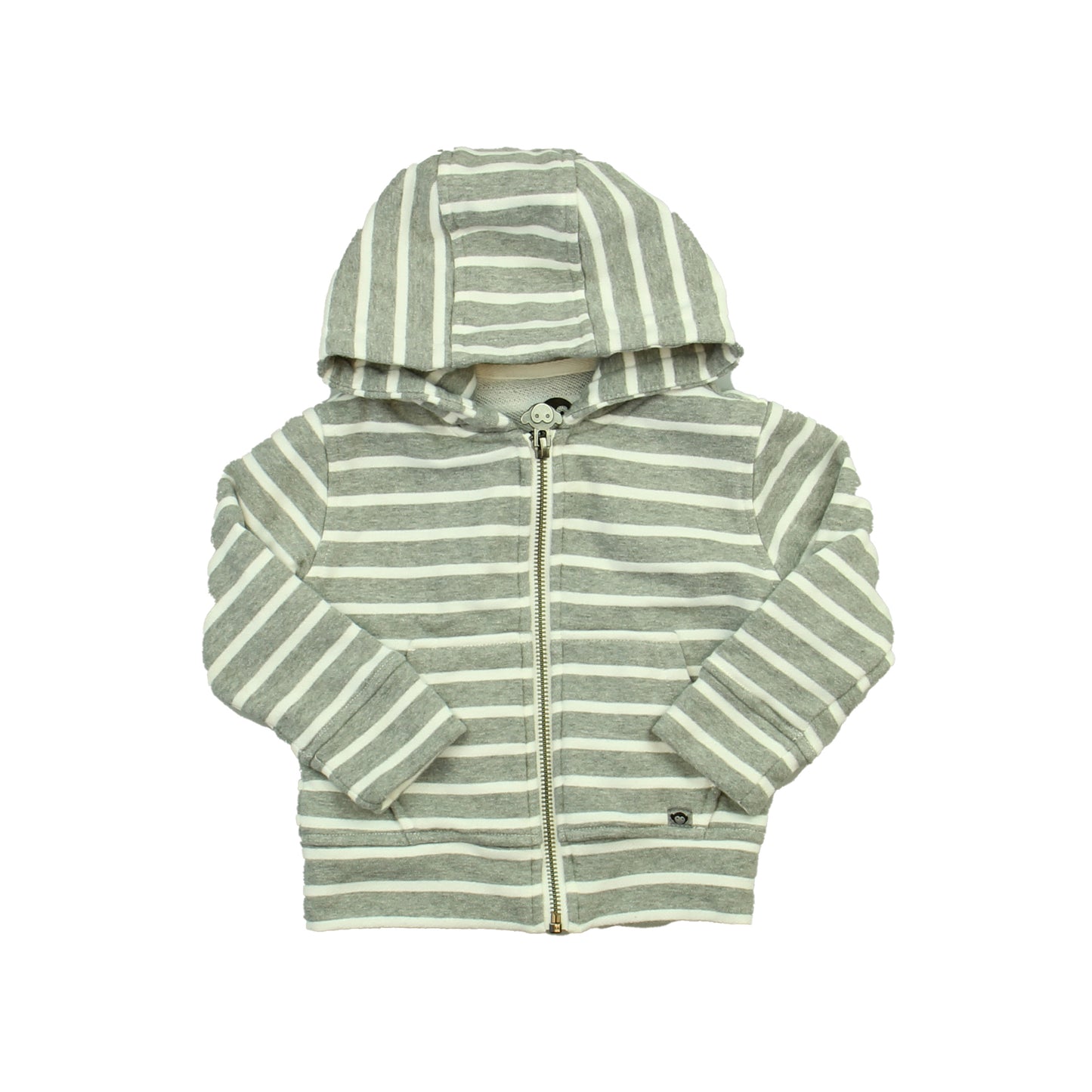 Appaman Unisex White | Grey | Stripes Hoodie Size: 6-12 Months White | Grey | Stripes