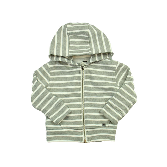 Appaman Unisex White | Grey | Stripes Hoodie Size: 6-12 Months White | Grey | Stripes