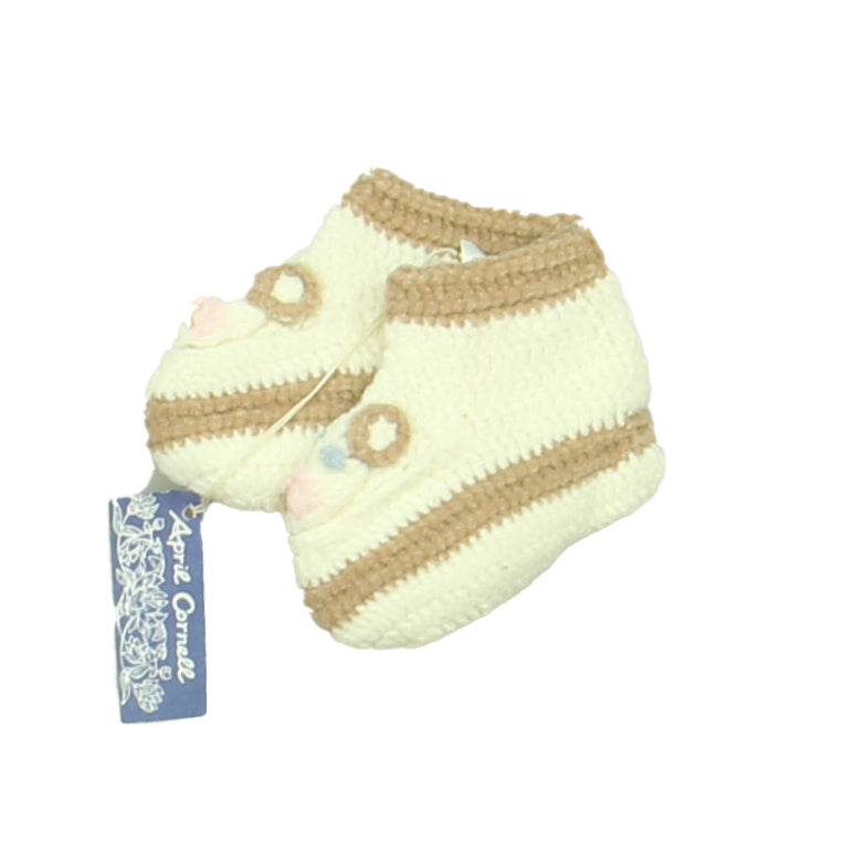 April Cornell Girls White | Tan Booties Size: 0-12 Months