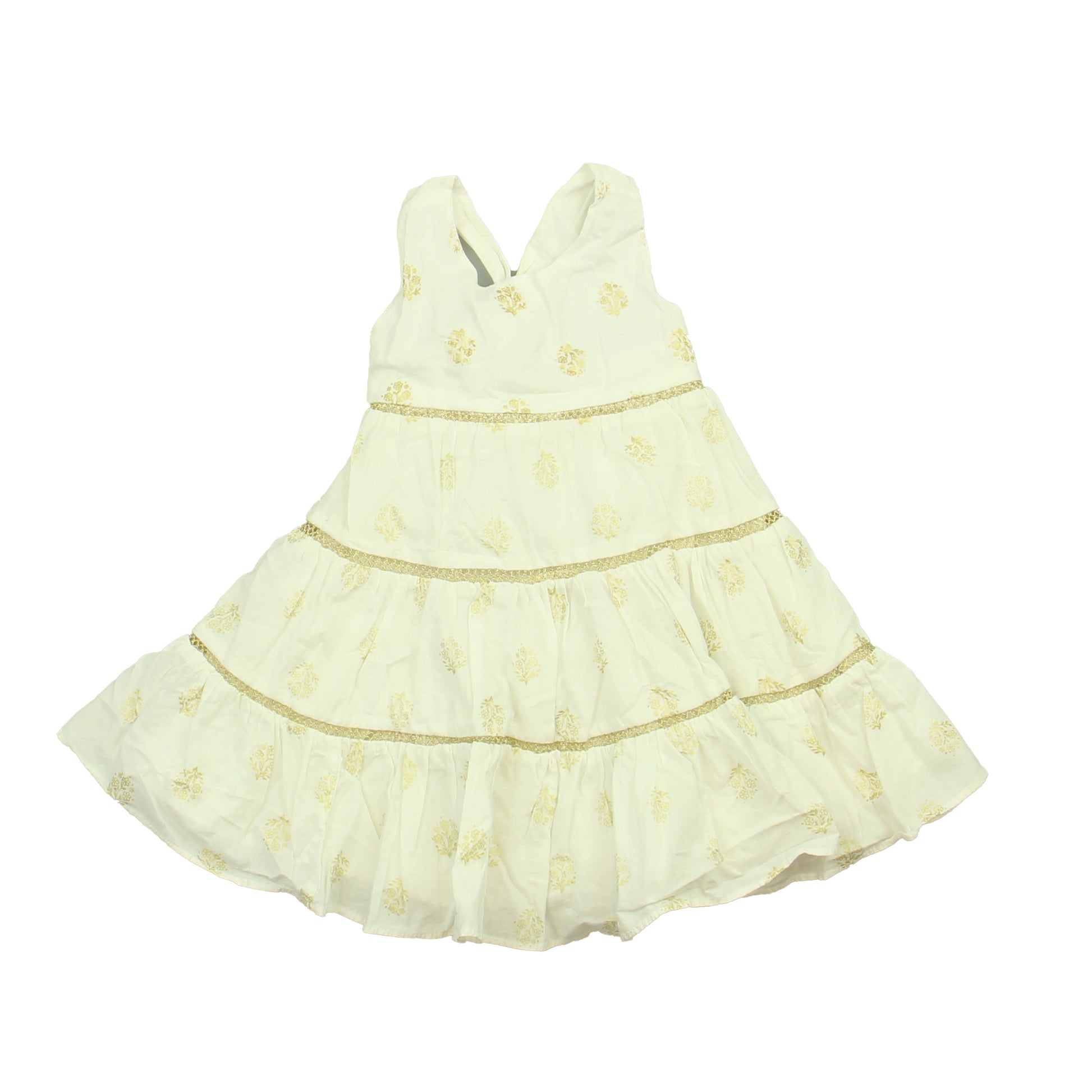 Artisan NY Girls White | Gold Dress Size: 12 Months White | Gold