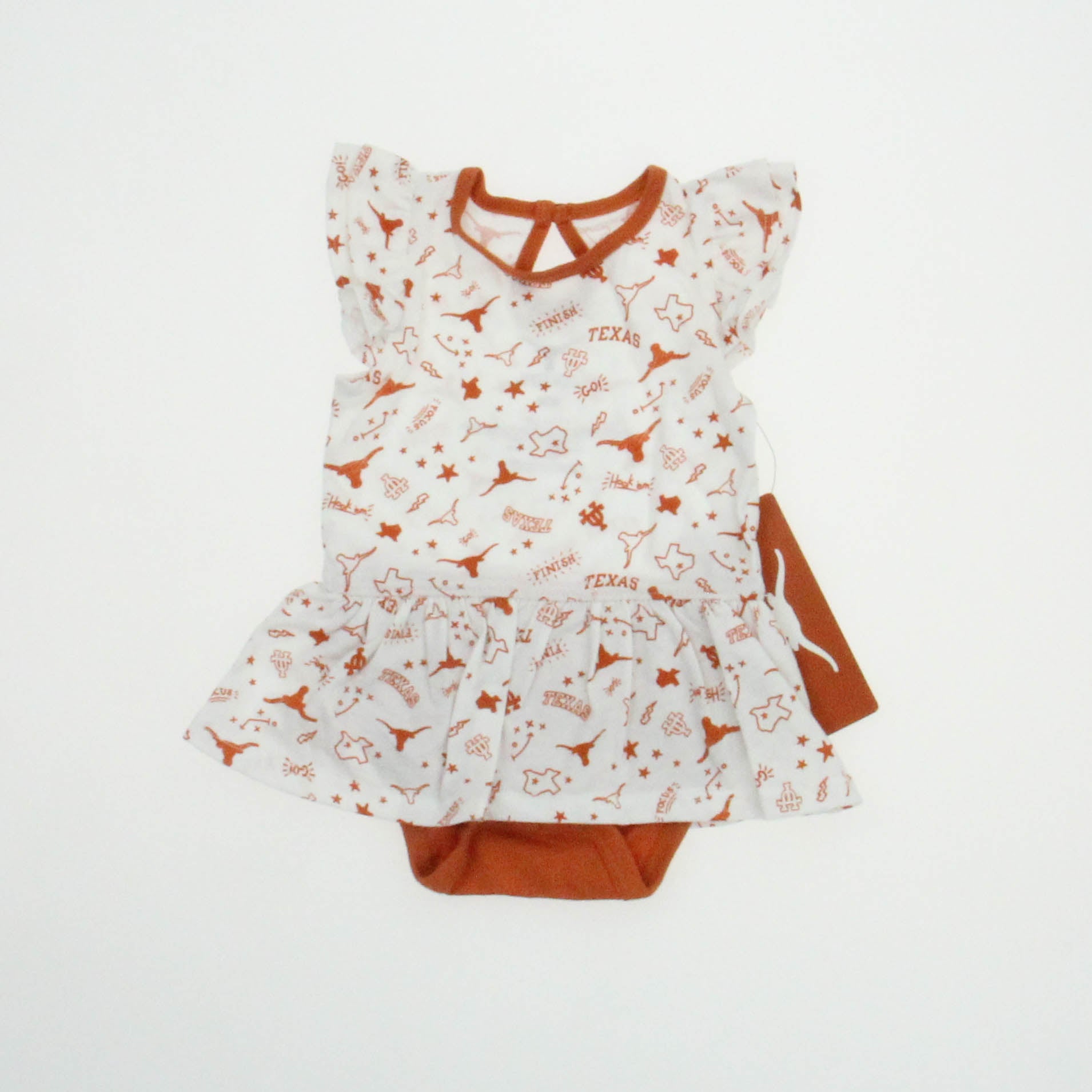 Authentic Apparel Girls White | Orange Romper Size: 3 Months White | Orange