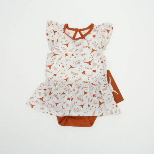 Authentic Apparel Girls White | Orange Romper Size: 3 Months White | Orange