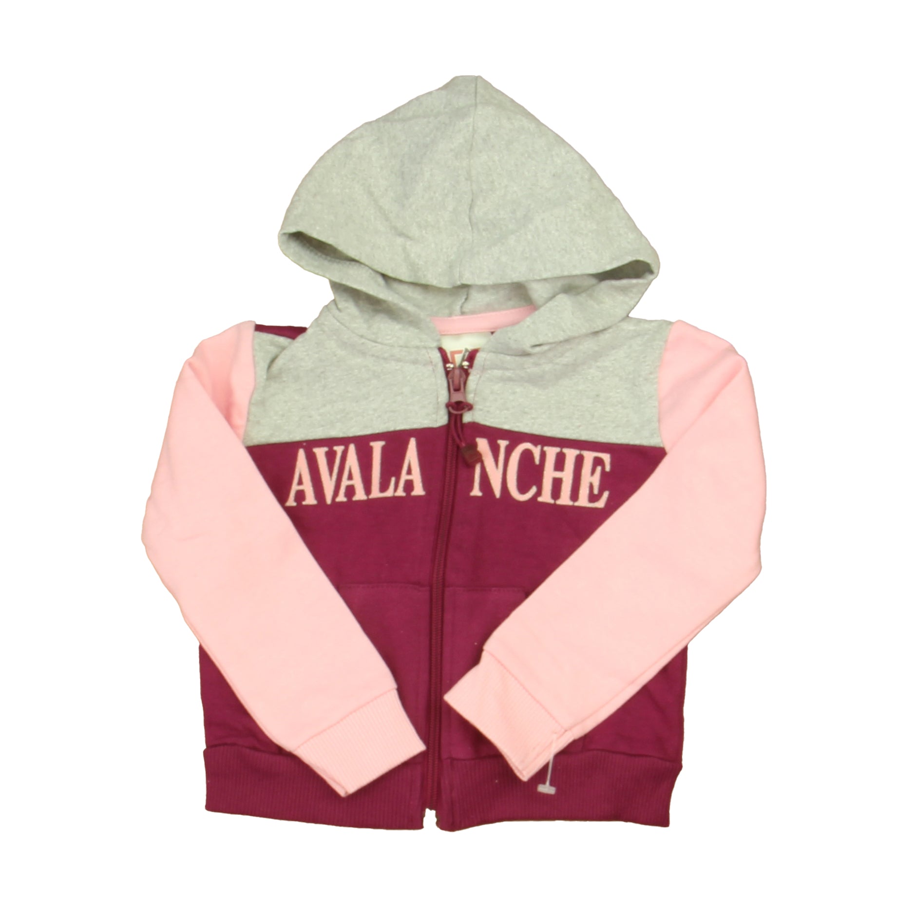 Avalanche Girls Pink | Maroon | Gray Hoodie Size: 18 Months Pink | Maroon | Gray