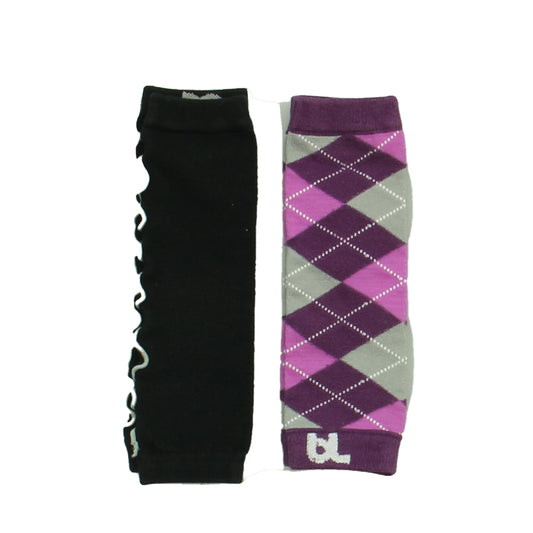 B.L. Girls Black | Purple | Grey Leggings Size: 12-24 Months Black | Purple | Grey