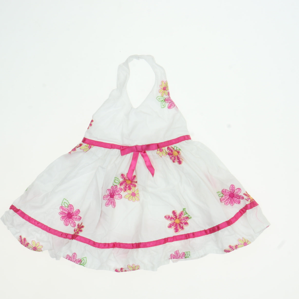 Baby Beri Girls White Floral Dress Size: 6 Months White Floral