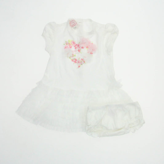 Baby Biscotti Girls White | Pink Dress Size: 9 Months White | Pink