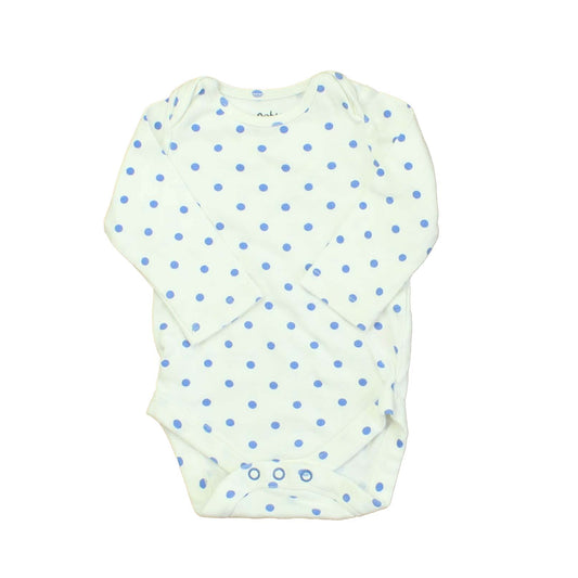 Baby Boden Girls White | Blue | Polka Dots Onesie Size: 3-6 Months