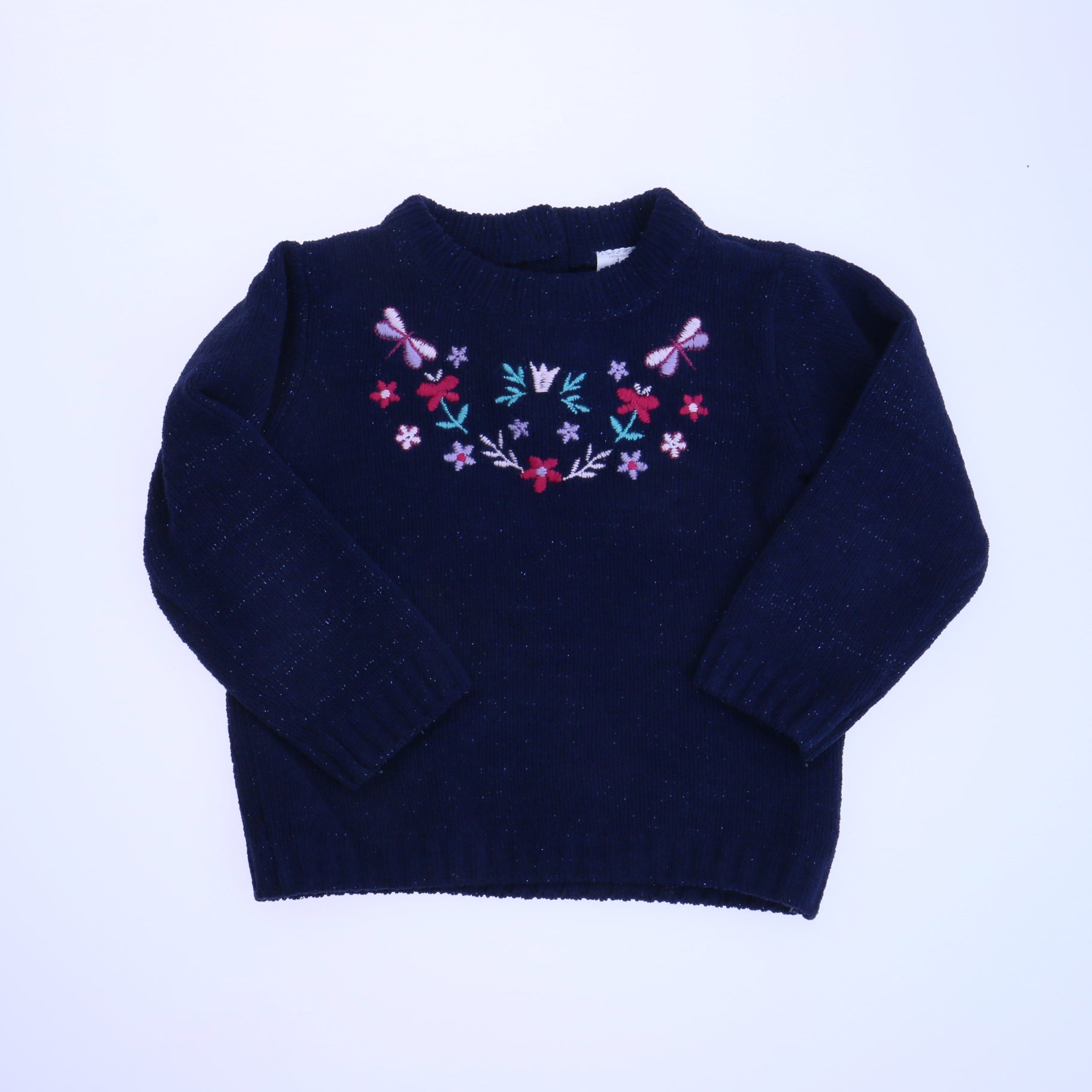 Baby Club Girls Navy Sweater Size: 12 Months Navy