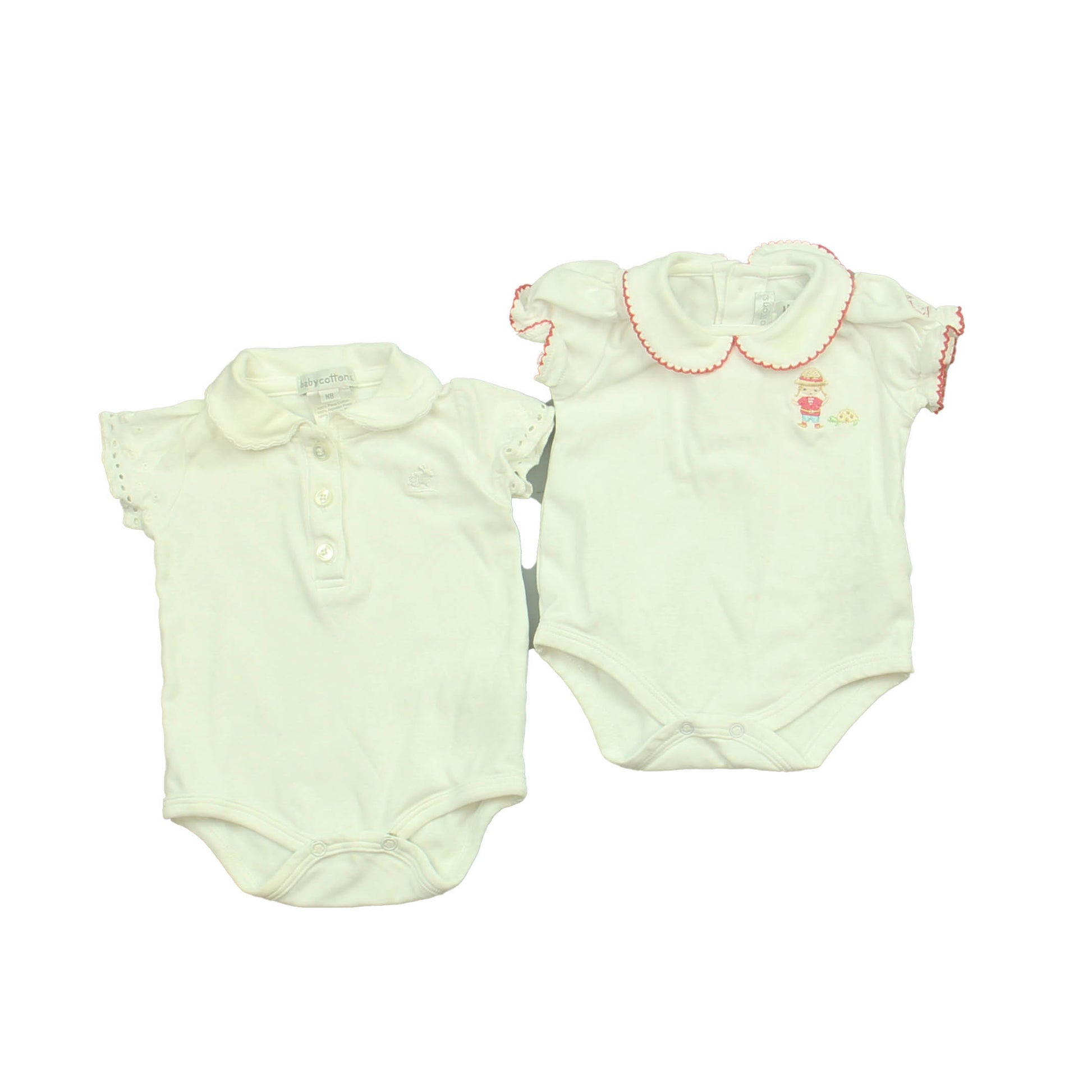 Baby Cottons Girls White Onesie Size: Newborn White