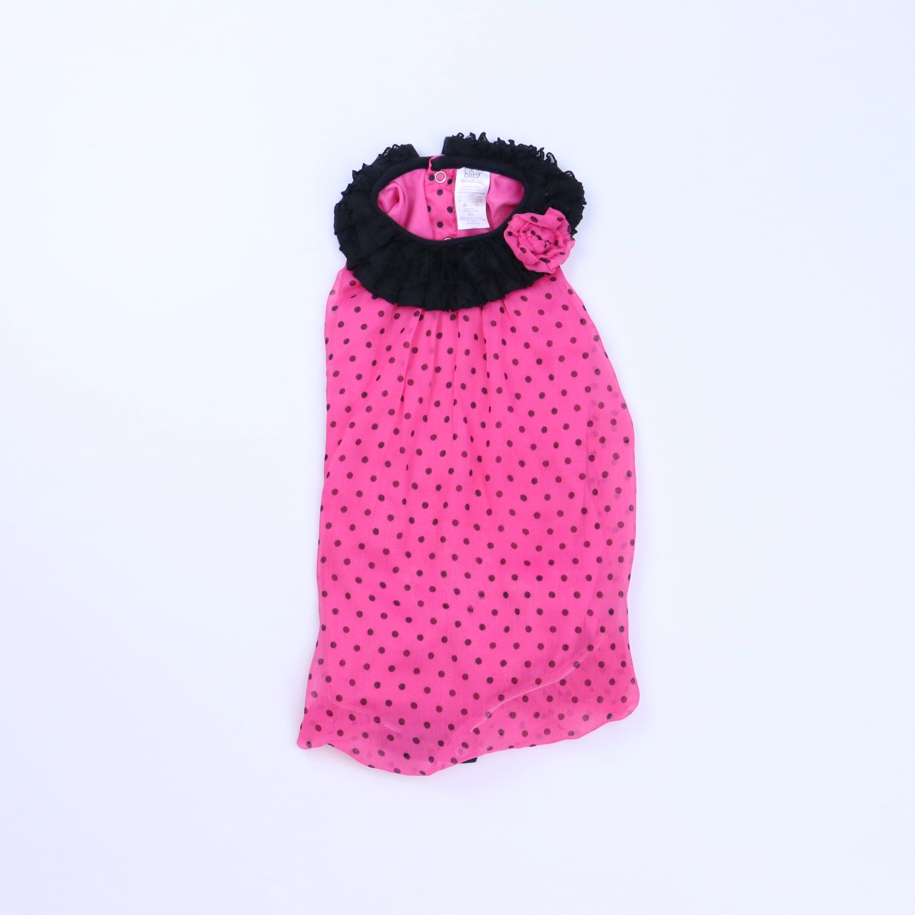 Baby Essentials Girls Pink | Black Dress Size: 12 Months Pink | Black