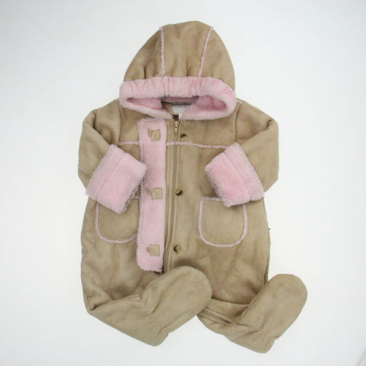 Baby Luxuries Girls Tan | Pink Bunting Size: 12 Months