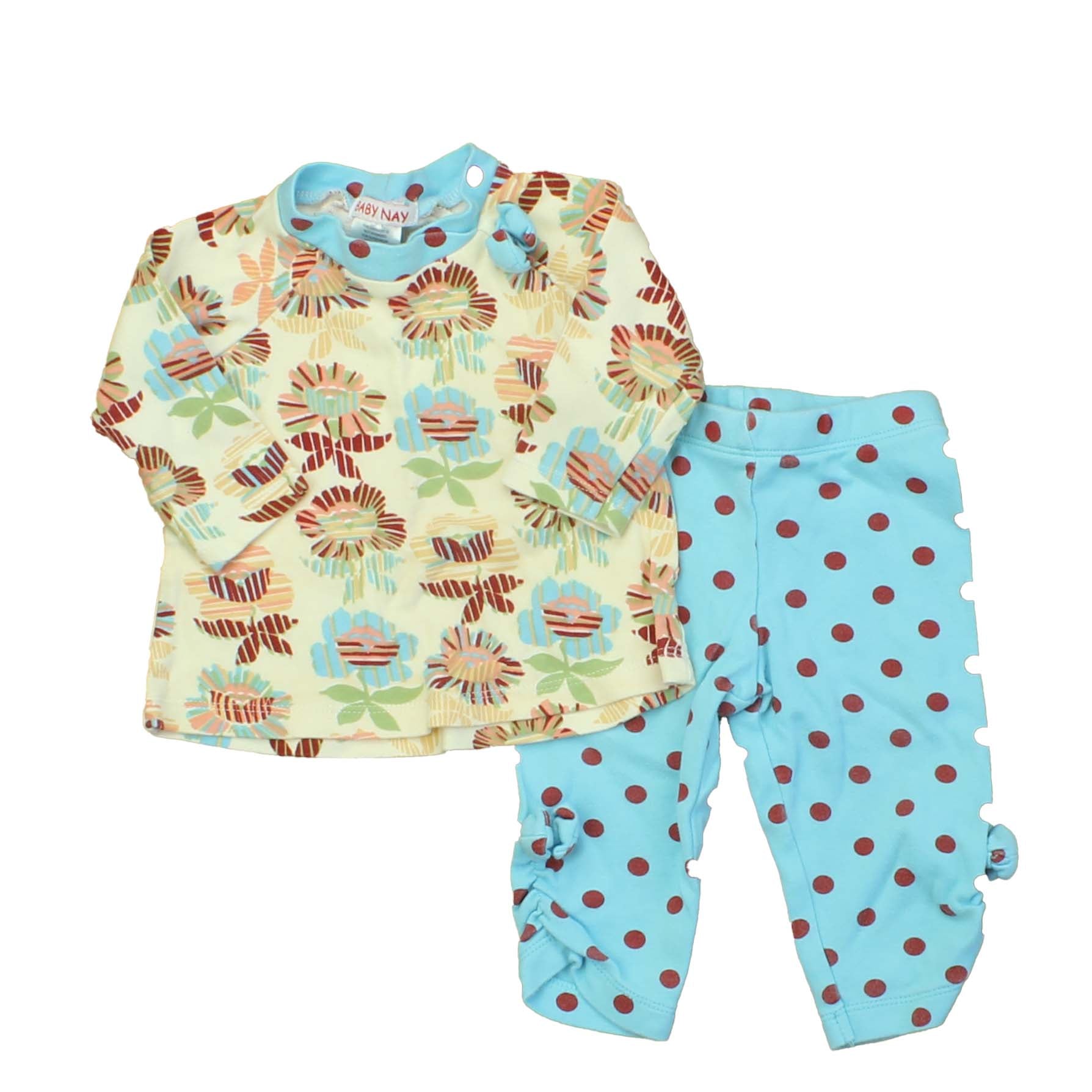 Baby Nay Girls Tan | Blue | Red | Multi Apparel Sets Size: 6 Months Tan | Blue | Red | Multi