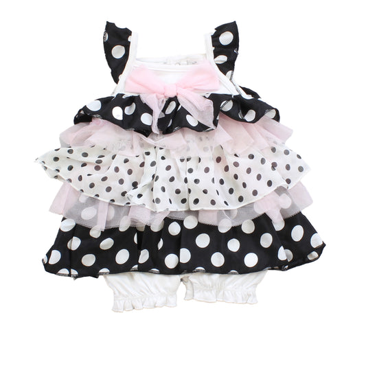 Babyrageous Girls Pink | White | Black | Polk Dots Romper Size: 3 Months Pink | White | Black | Polk Dots