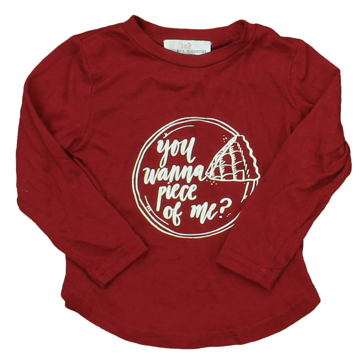 Bailey's Blossoms Unisex Maroon | White Long Sleeve T-Shirt Size: 12-18 Months Maroon | White