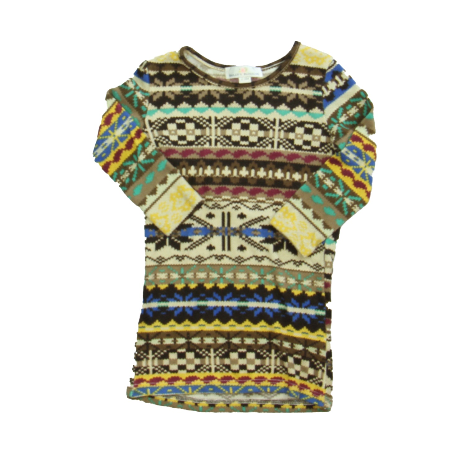 Bailey's Blossoms Girls Tan | Ivory | Yellow Sweater Dress Size: 12-18 Months Tan | Ivory | Yellow