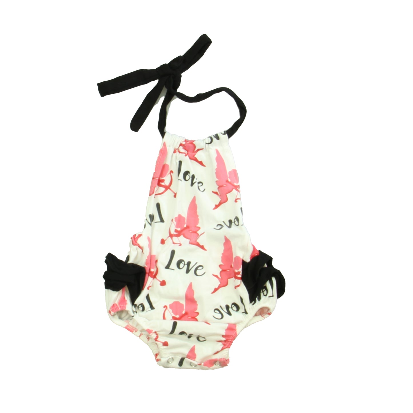 Bailey's Blossoms Girls White | Pink | Black Romper Size: 18-24 Months White | Pink | Black