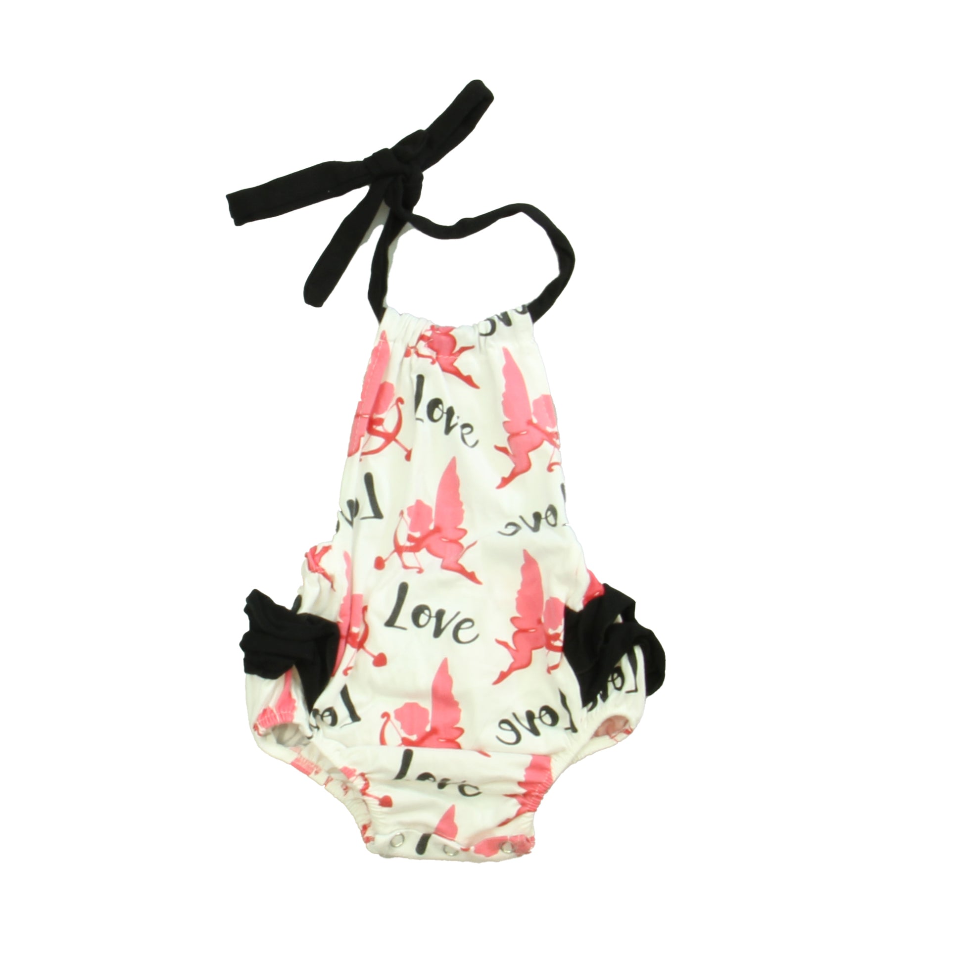 Bailey's Blossoms Girls White | Pink | Black Romper Size: 18-24 Months White | Pink | Black