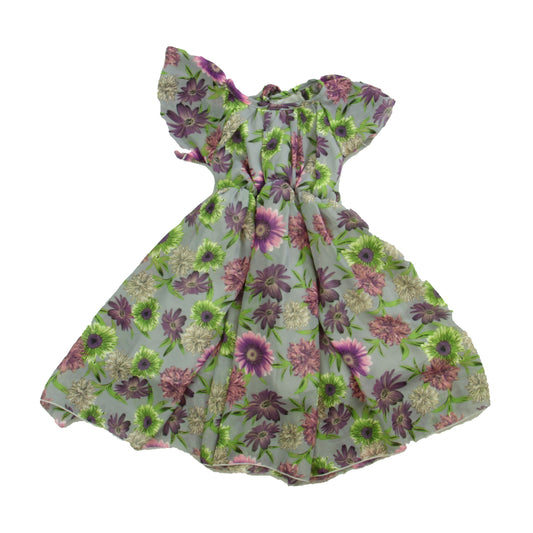 Bailey's Blossoms Girls Grey | Floral Dress Size: 9-12 Months Grey | Floral