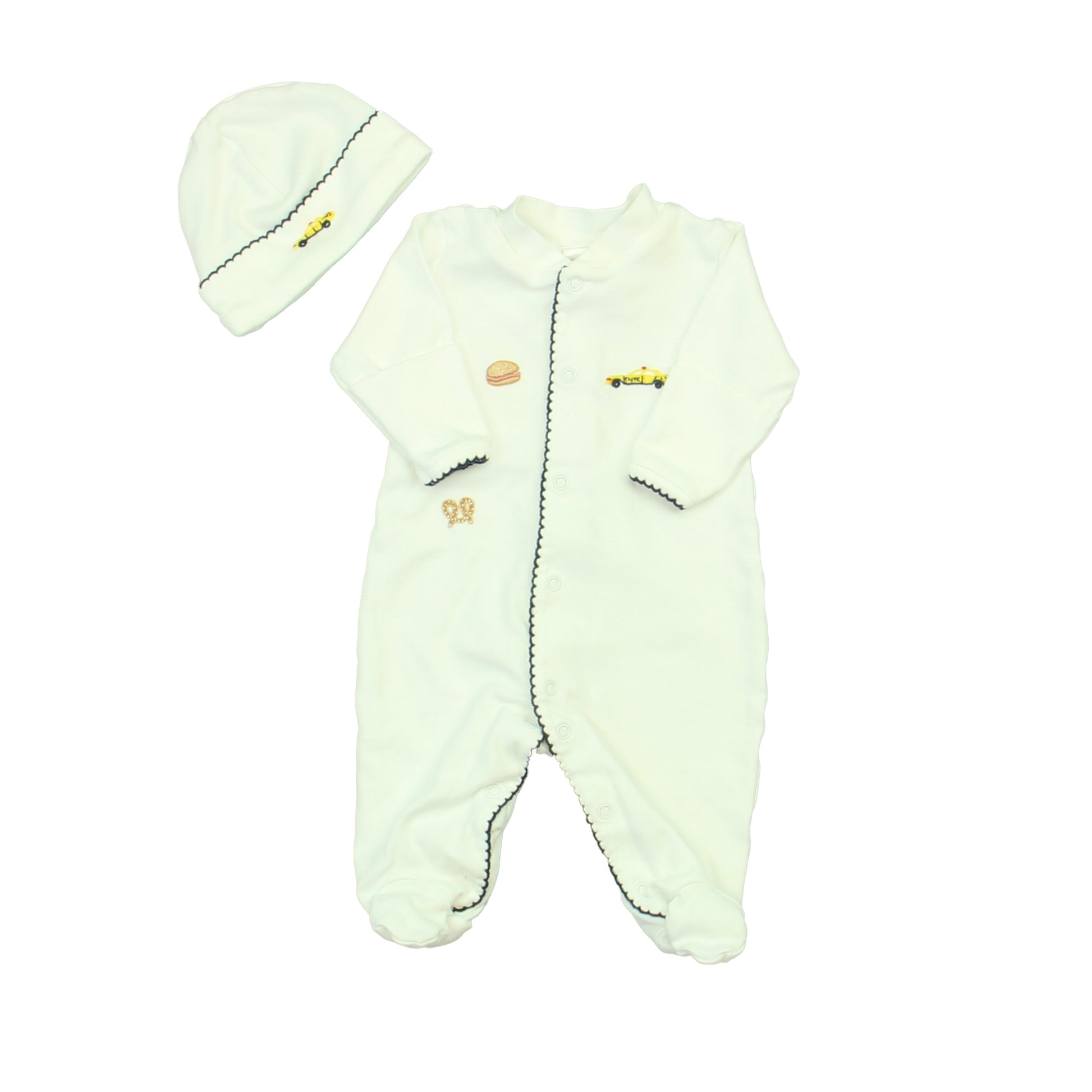 Barney's. Boys White Long Sleeve Outfit Size: New Born White