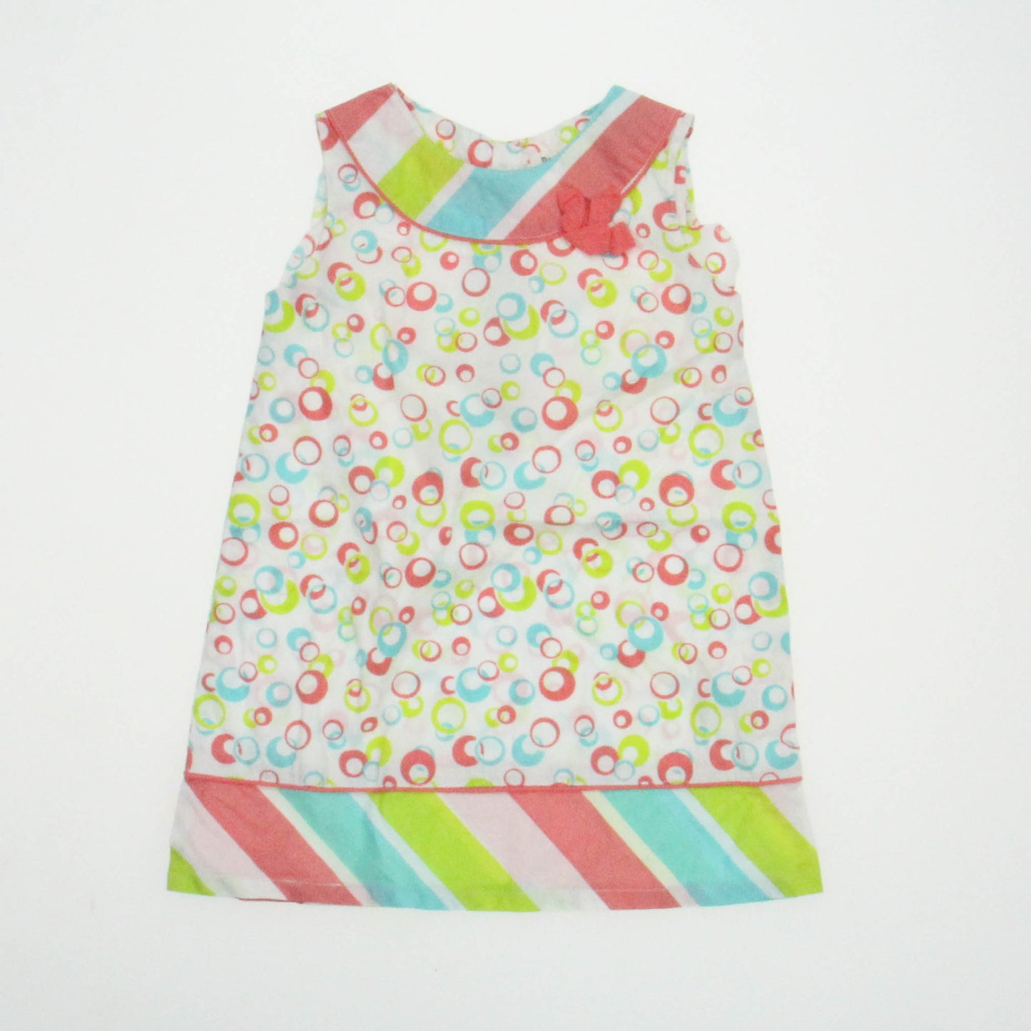 Beebay Girls White | Pink | Green Dress Size: 6-9 Months White | Pink | Green