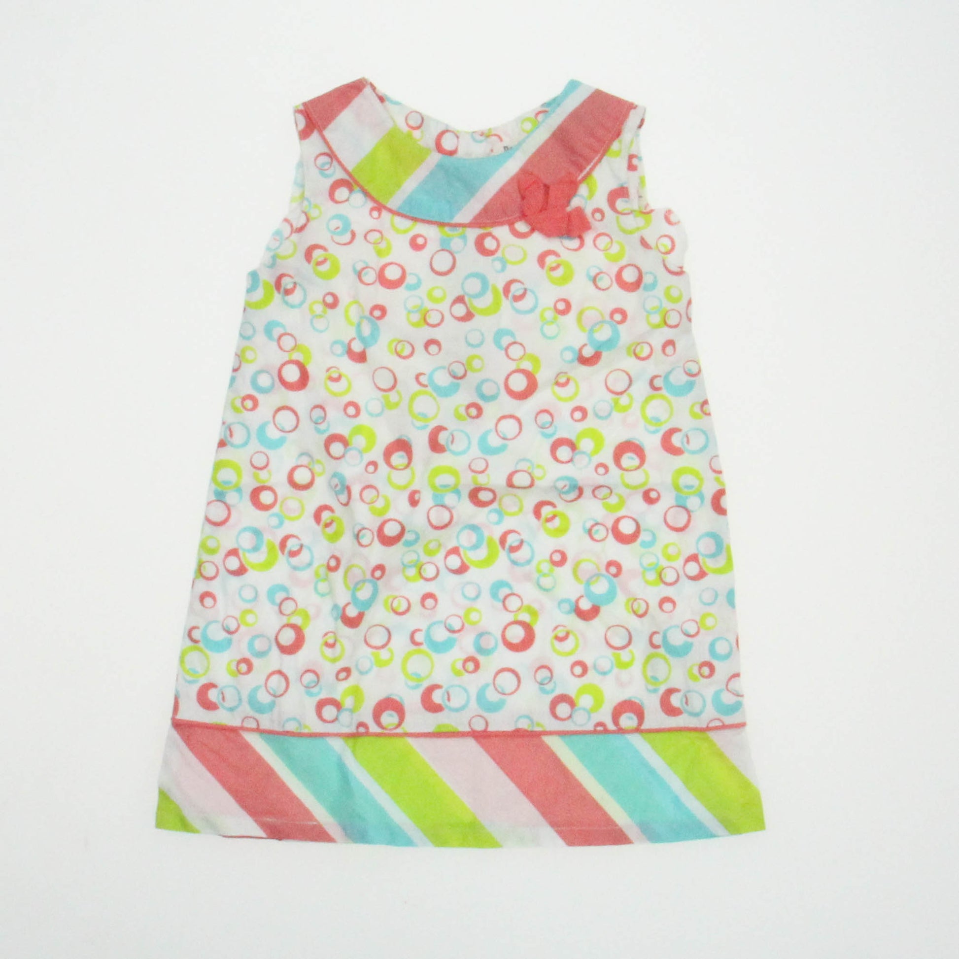 Beebay Girls White | Pink | Green Dress Size: 6-9 Months White | Pink | Green