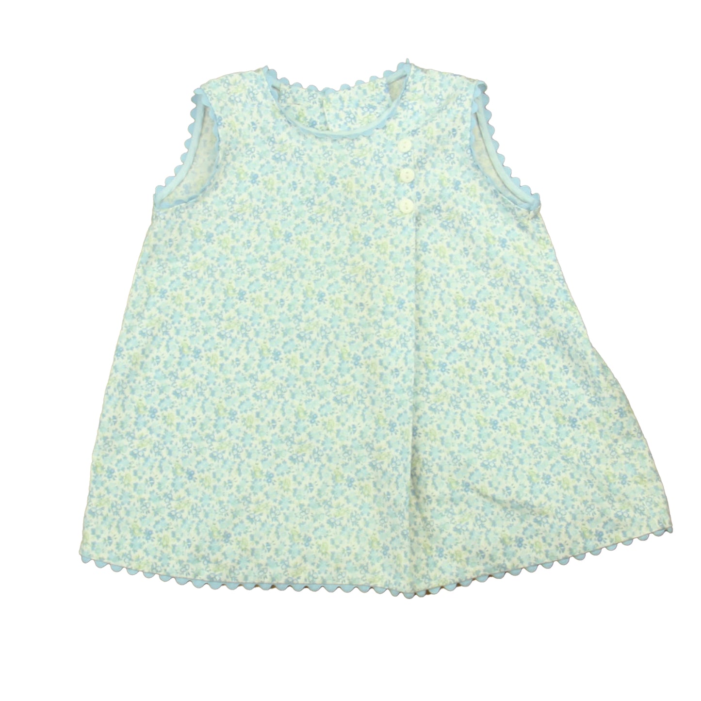 Belan Girls Blue Floral Dress Size: 12 Months Blue Floral
