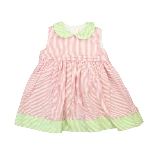 Beth Terrell by Johnston Girls Pink | White | Green Dress Size: 12 Months Pink | White | Green