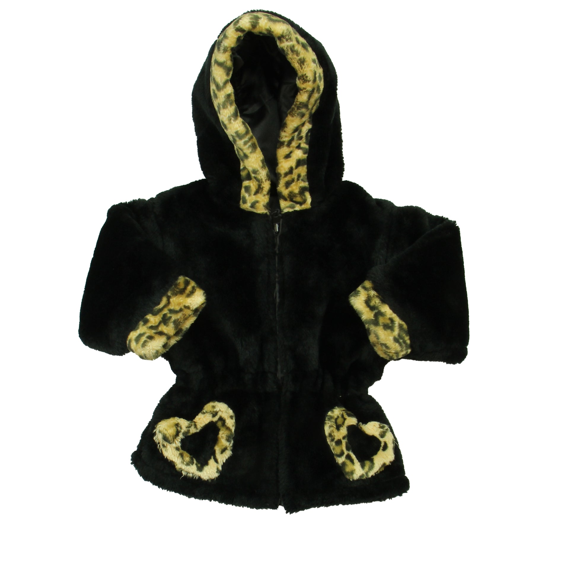 Big Chill Girls Black | Faux Fur Collar Jacket Size: 18 Months Black | Faux Fur Collar