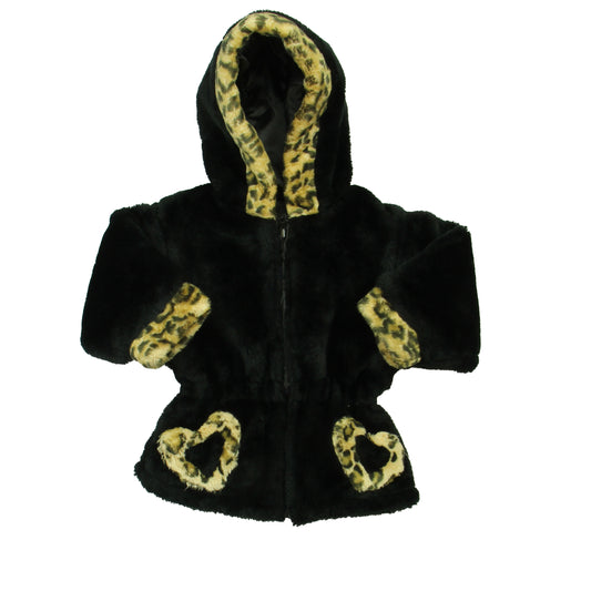 Big Chill Girls Black | Faux Fur Collar Jacket Size: 18 Months Black | Faux Fur Collar