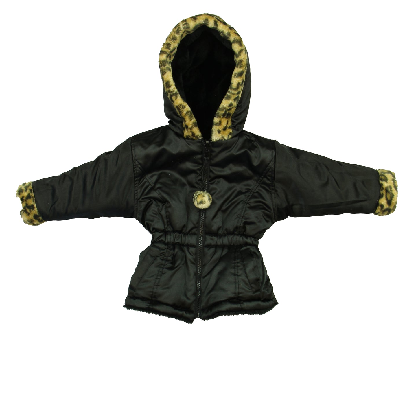 Big Chill Girls Black | Faux Fur Collar Jacket Size: 18 Months Black | Faux Fur Collar