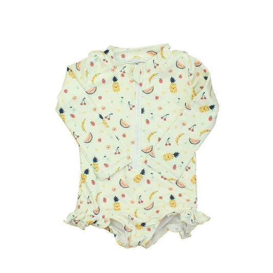 Bird & Bean Girls Ivory | Fruit 1-piece Swimsuit Size: 3-6 Months Ivory | Fruit