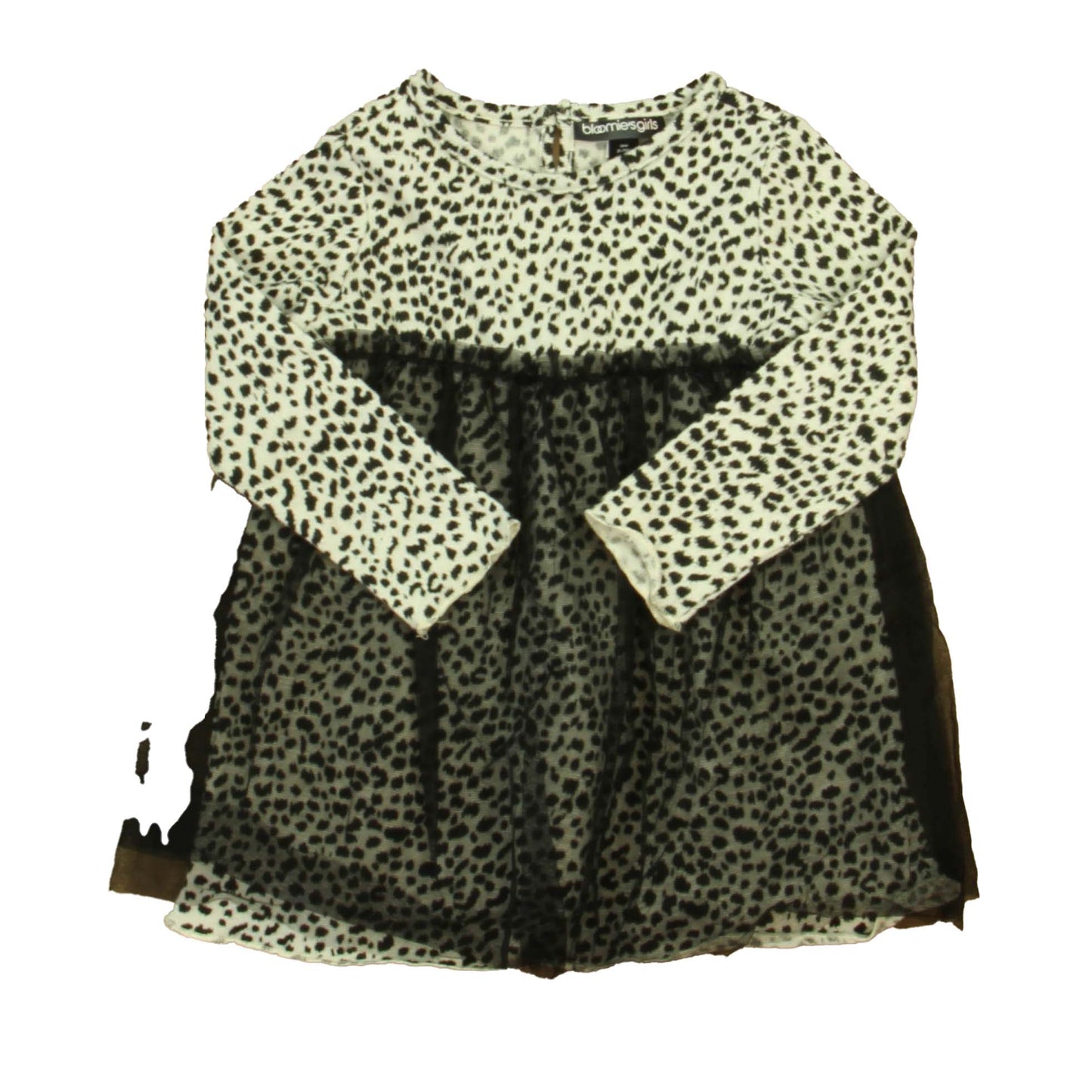 Bloomie's Girls Girls Black Leopard Dress Size: 18 Months Black Leopard