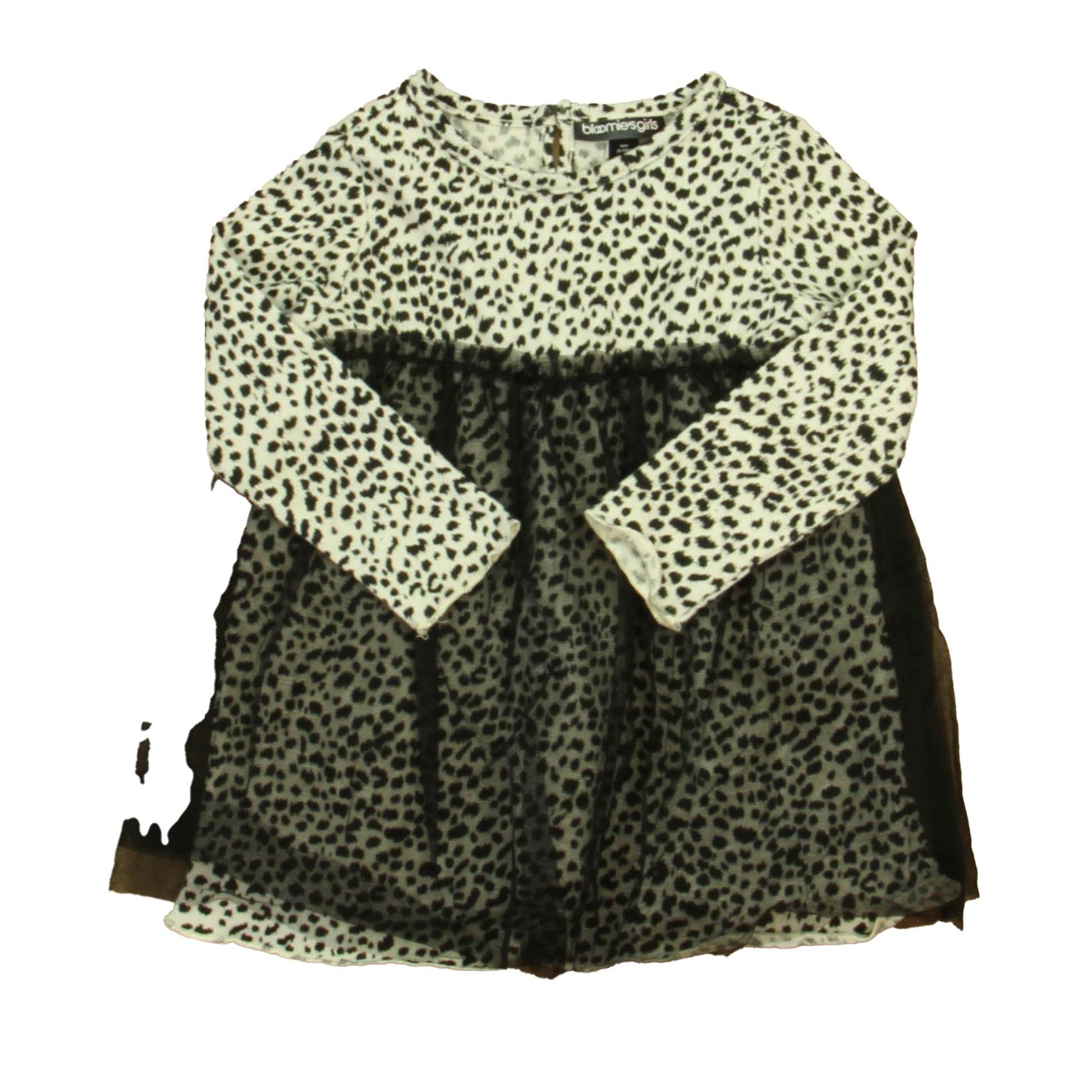 Bloomie's Girls Girls Black Leopard Dress Size: 18 Months Black Leopard