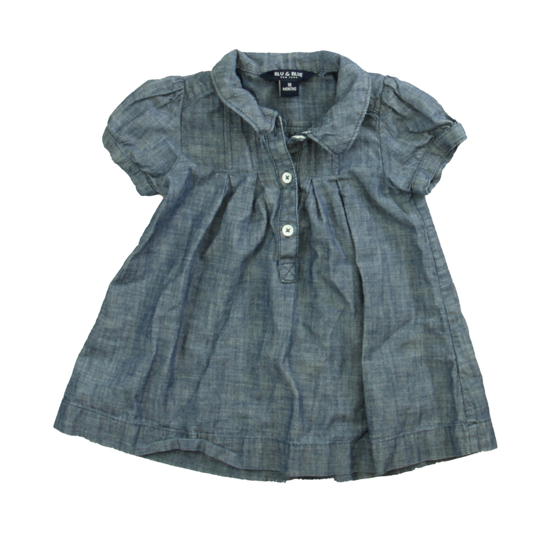 Blu & Blue Girls Blue Dress Size: 18 Months Blue