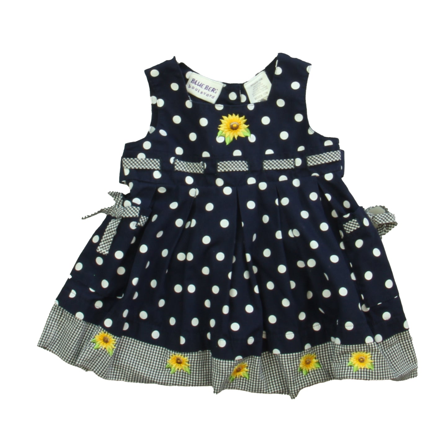 BlueBeri Boulevard Girls Navy | White Dress Size: 12 Months Navy | White