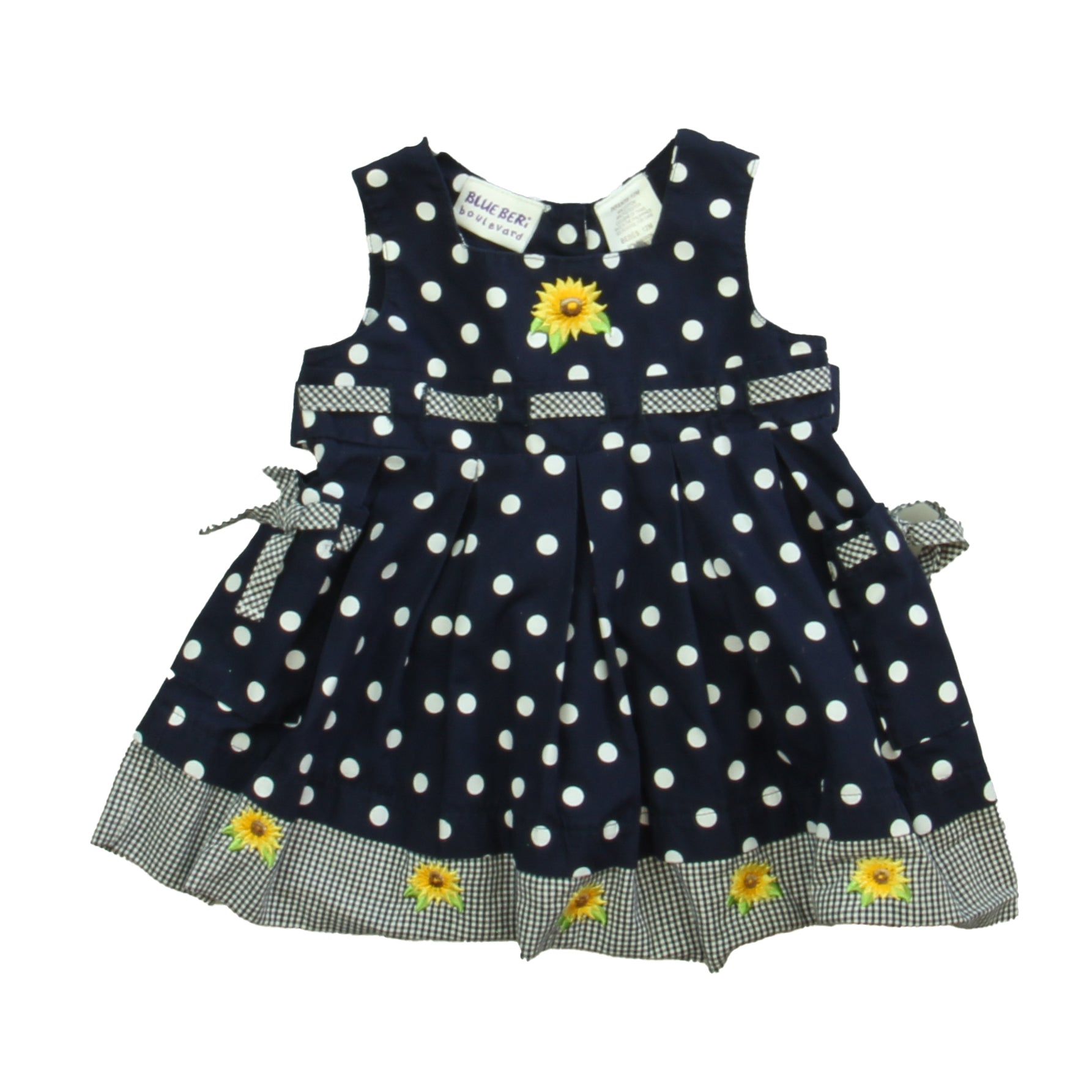 BlueBeri Boulevard Girls Navy | White Dress Size: 12 Months Navy | White