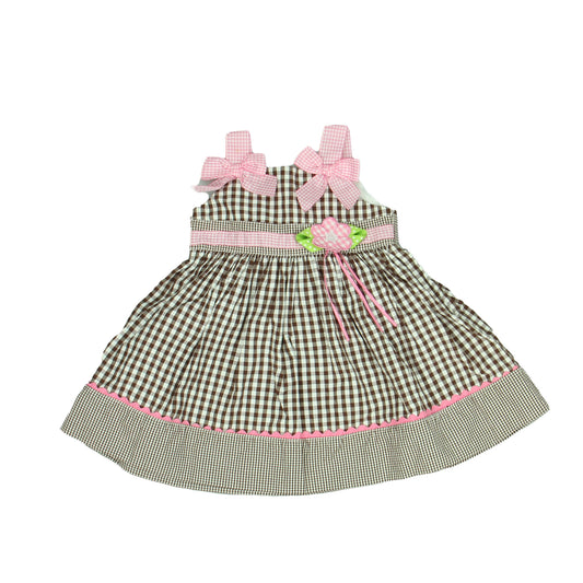 BlueBeri Boulevard Girls Pink | Brown Dress Size: 12 Months Pink | Brown
