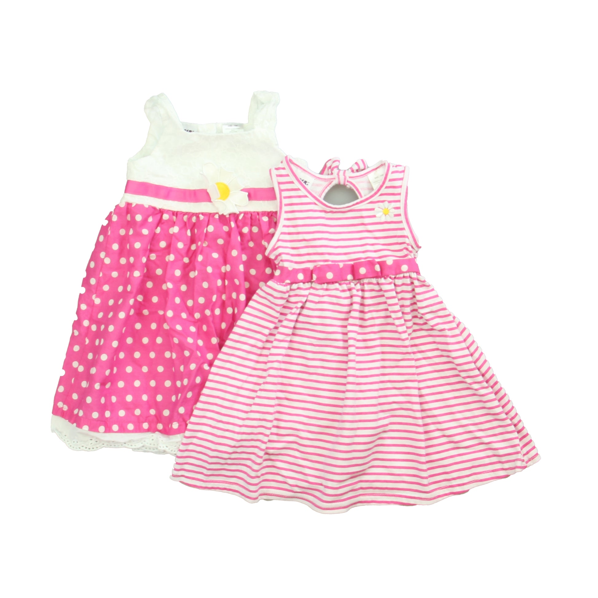 BlueBeri Boulevard Girls Pink | White Dress Size: 18 Months Pink | White