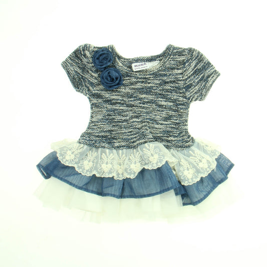 BlueBeri Boulevard Girls Blue | White Dress Size: 24 Months