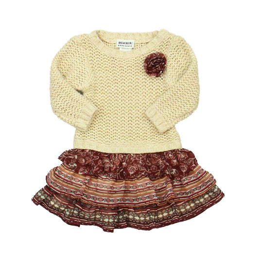 BlueBeri Boulevard Boys Ivory | Pink | Gold | Maroon Sweater Dress Size: 24 Months