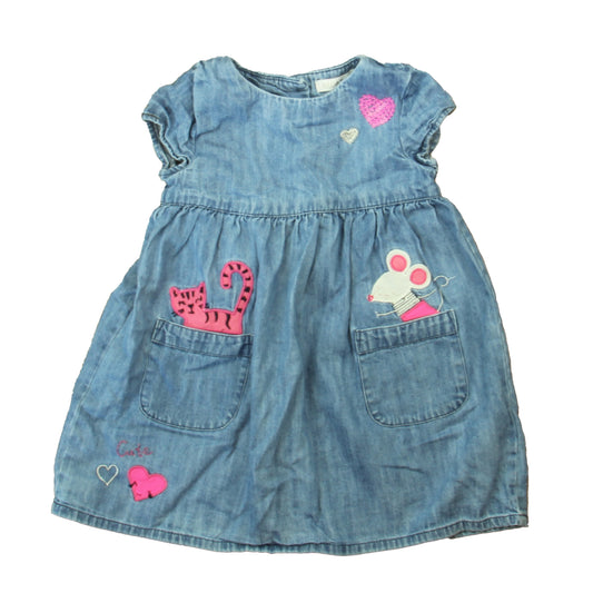 Bluezoo Girls Blue | Pink Cats | Mouse Dress Size: 12-18 Months Blue | Pink Cats | Mouse