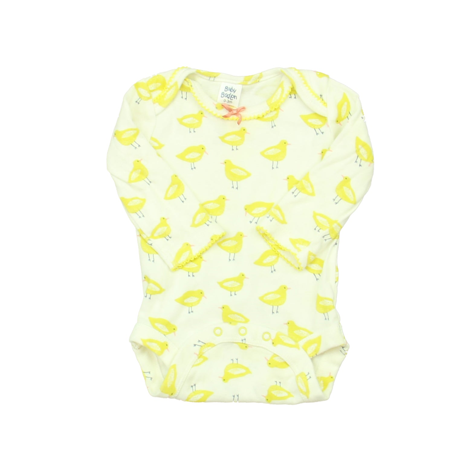 Boden Unisex White | Yellow Onesie Size: 0-3 Months White | Yellow