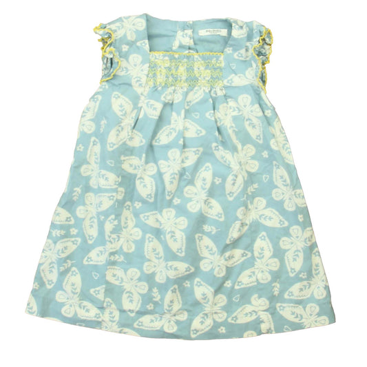 Boden Girls Blue | Ivory Butterflies Dress Size: 6-12 Months Blue | Ivory Butterflies