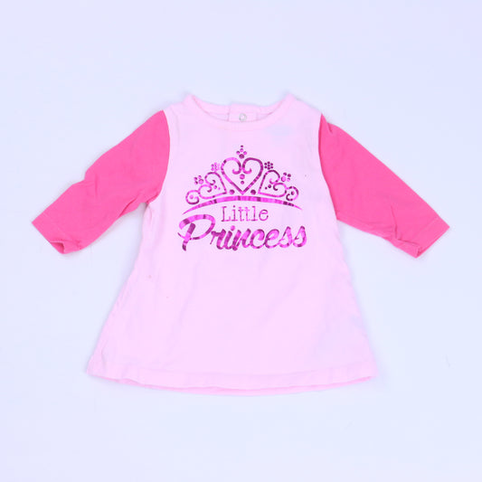 Bon Bebe Girls Pink Dress Size: 3-6 Months Pink