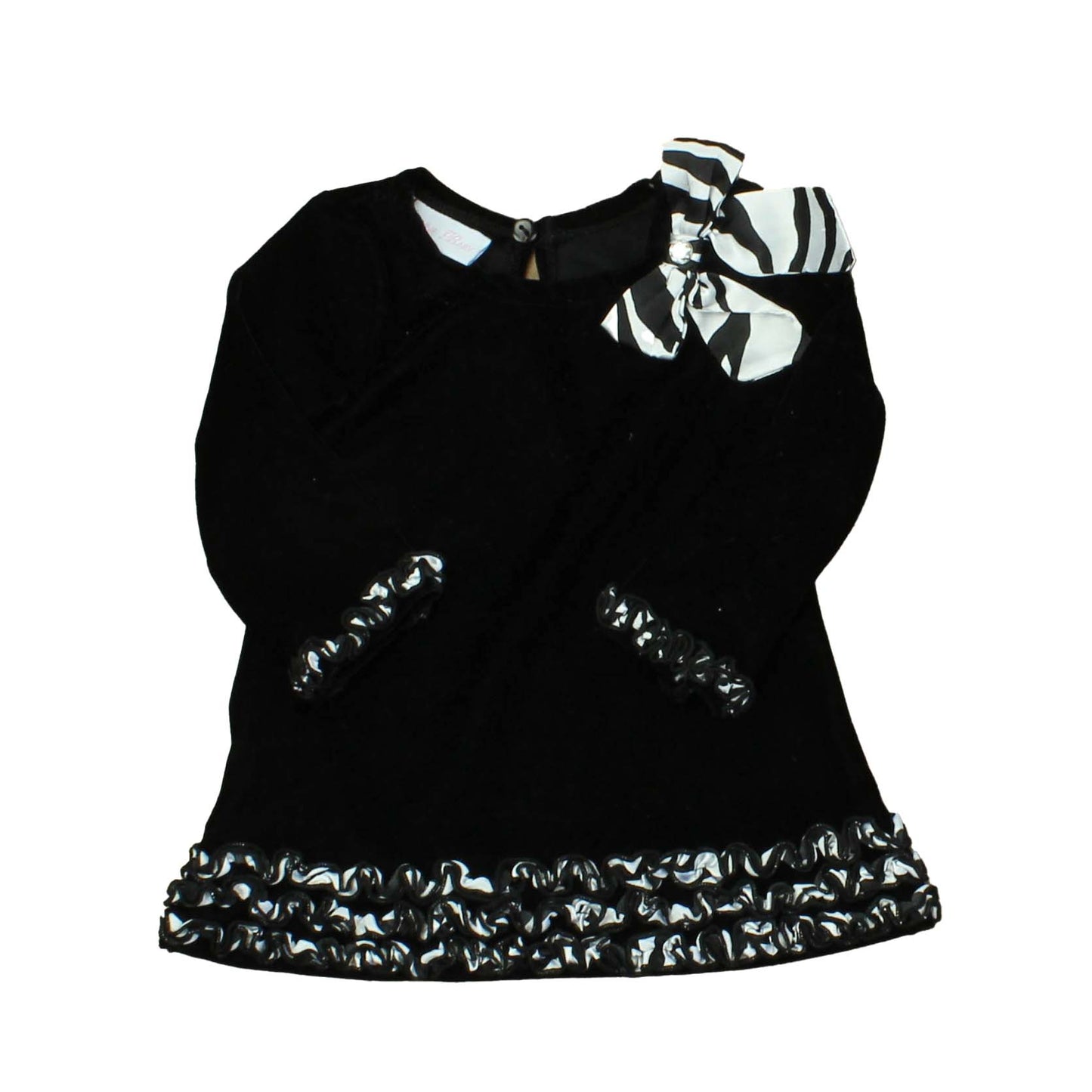 Bonnie Baby Girls Black | White Dress Size: 12 Months Black | White